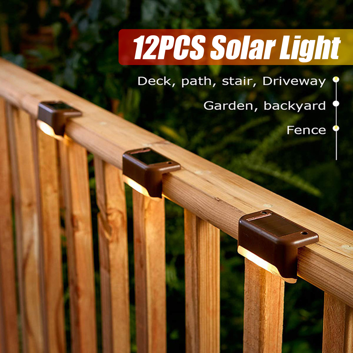 12PCS-Solar-Powered-LED-Stairs-Step-Fence-Lights-Deck-Bed-Outdoor-Path-1689908-4