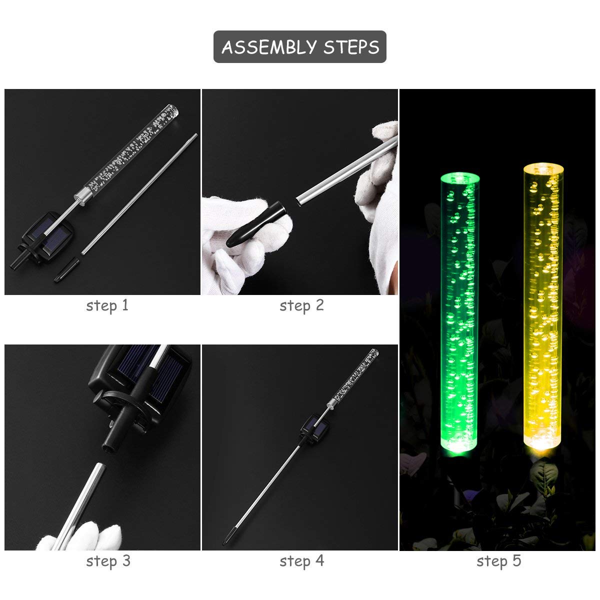 2Pcs-Bubble-LED-Stick-Light-Solar-Powered-Garden-Lawn-Landscape-Path-Lamp-Decorations-1346263-4