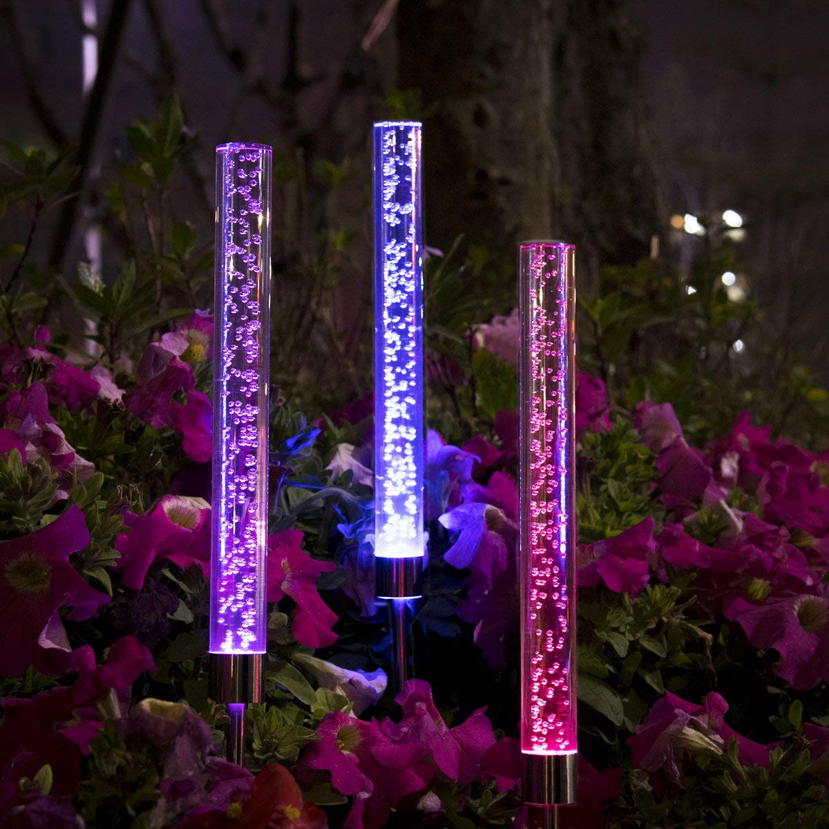 2Pcs-Bubble-LED-Stick-Light-Solar-Powered-Garden-Lawn-Landscape-Path-Lamp-Decorations-1346263-6