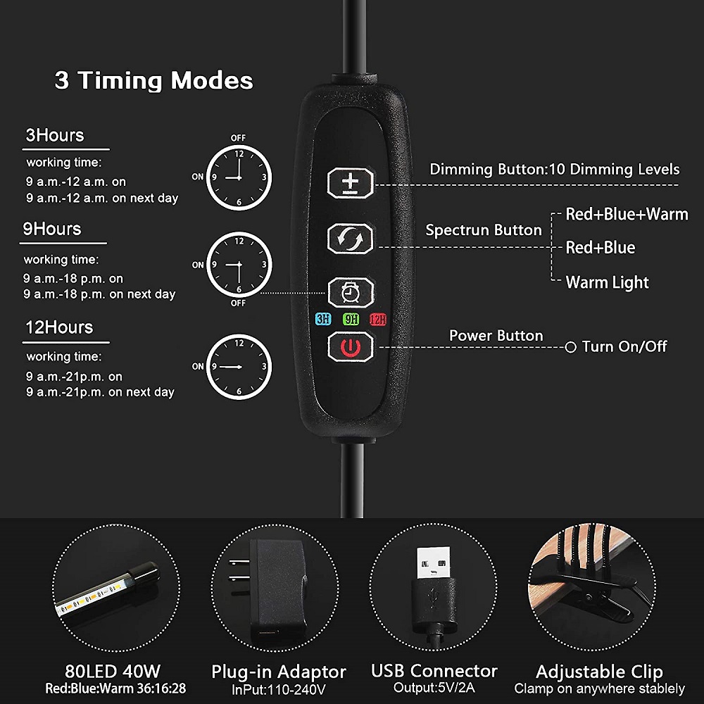 DC-5V-9W-18W-27W-36W-80-LED-Grow-Light-with-Timer-Desktop-Clip-Full-Spectrum-PhytoLamps-for-Plants-F-1875125-5
