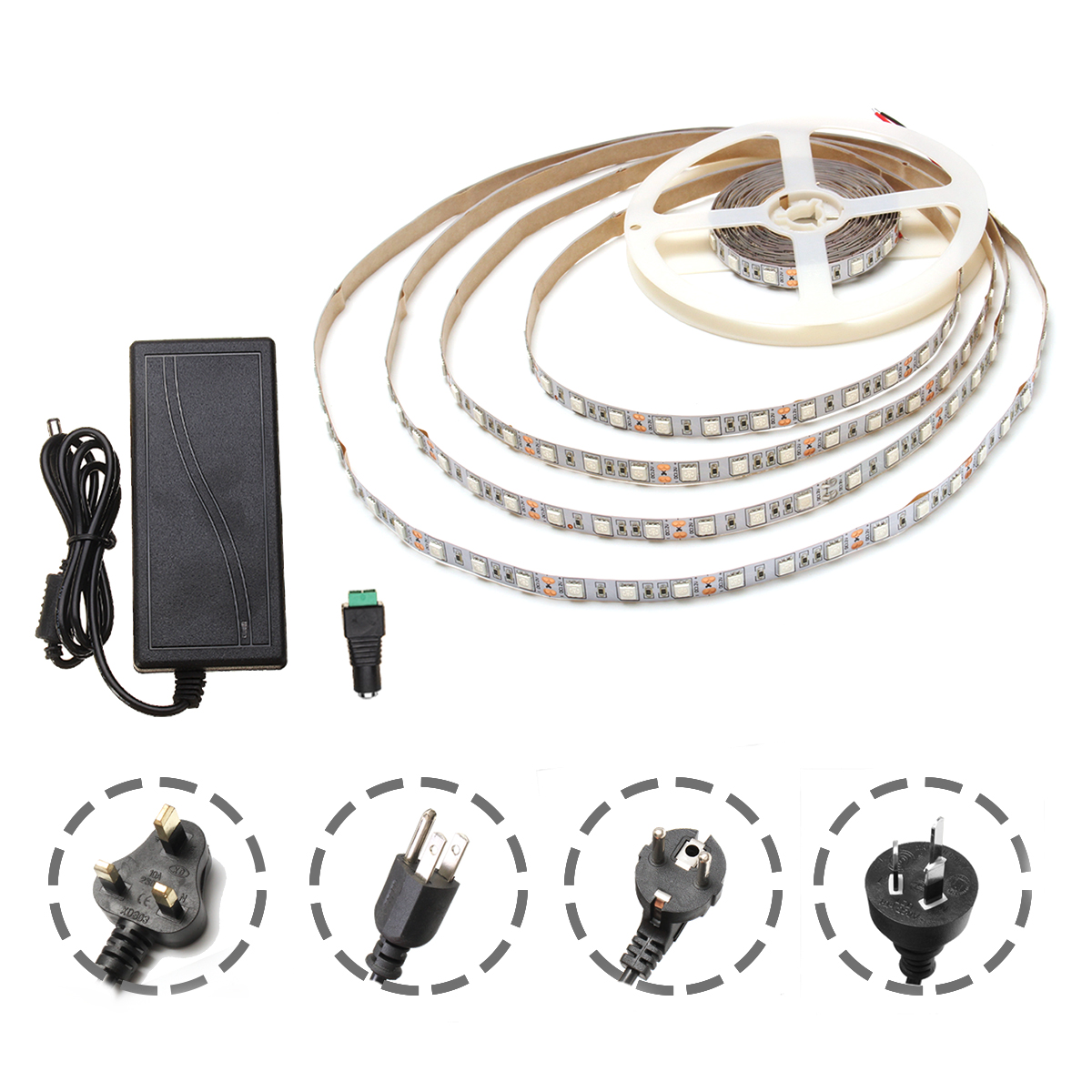 DC12V-5M-Non-waterproof-SMD5050-RB-31-Grow-LED-Strip-Light--5A-Power-Adapter--Female-Connector-1279130-1