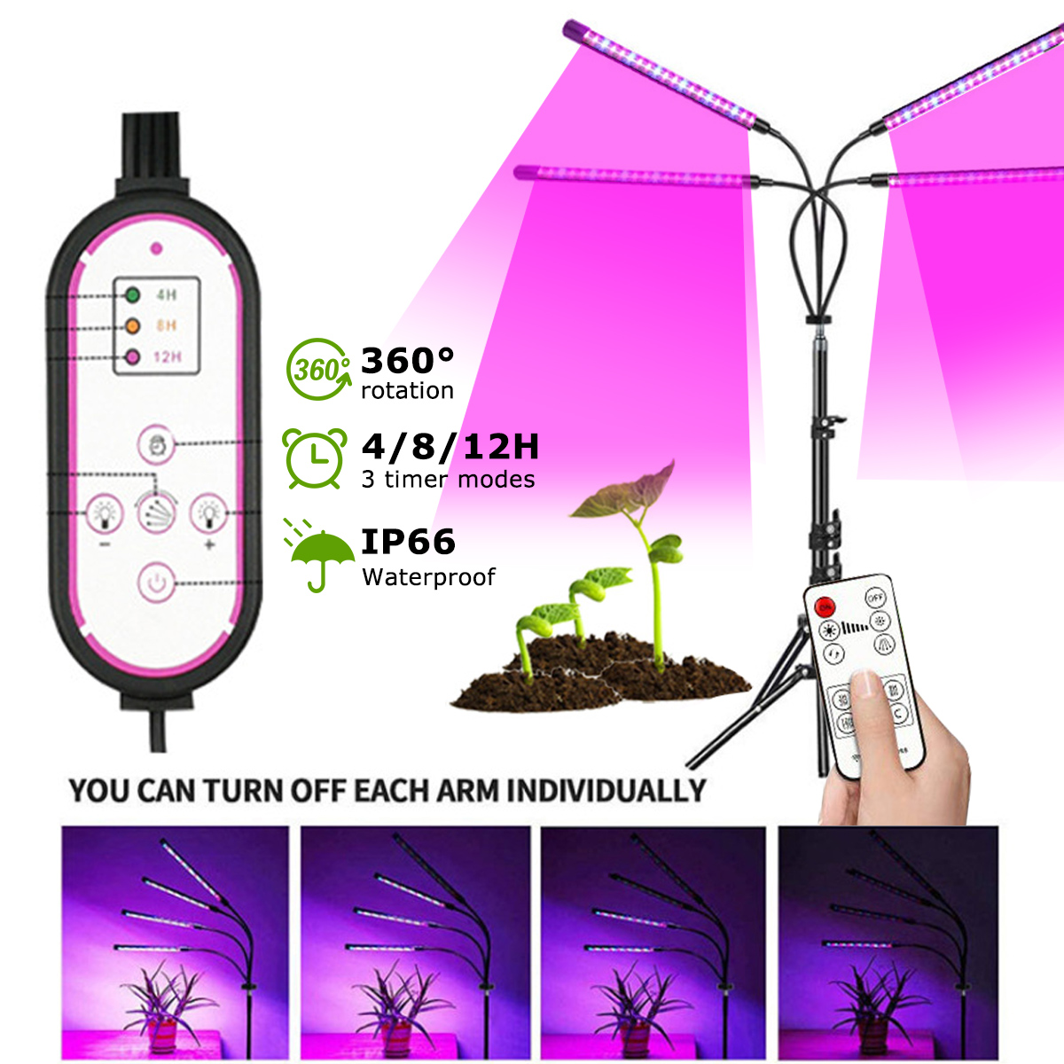 Remote-Control-4-Heads-LED-Grow-Light-Plant-Growing-Lamp-Lights-with-Tripod-for-Indoor-Plants-1836992-1