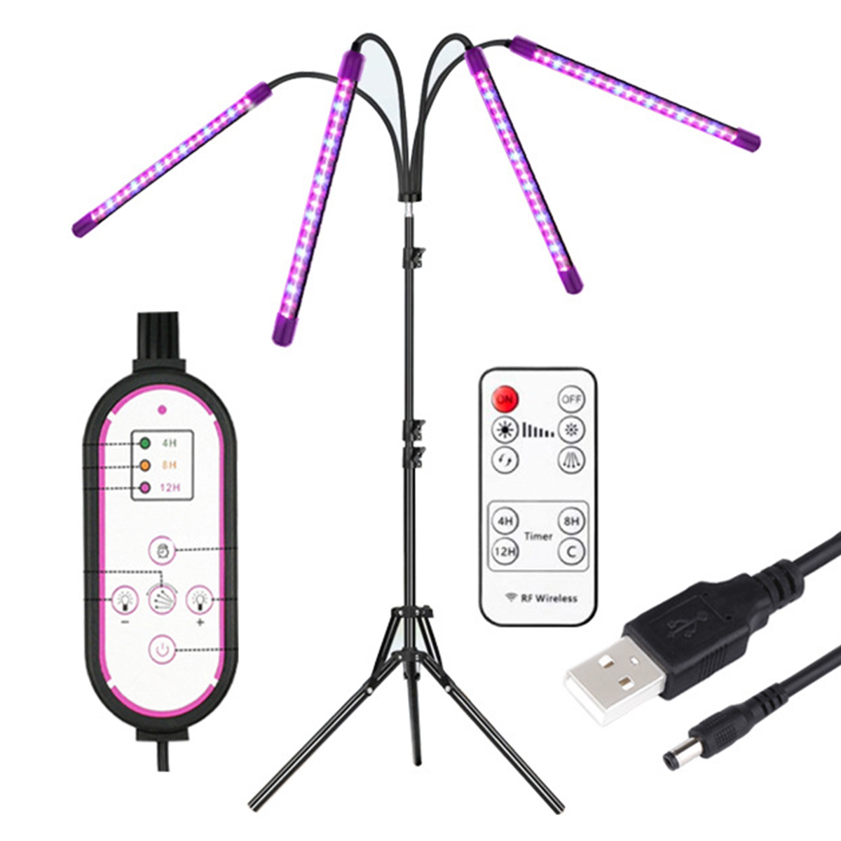 Remote-Control-4-Heads-LED-Grow-Light-Plant-Growing-Lamp-Lights-with-Tripod-for-Indoor-Plants-1836992-2