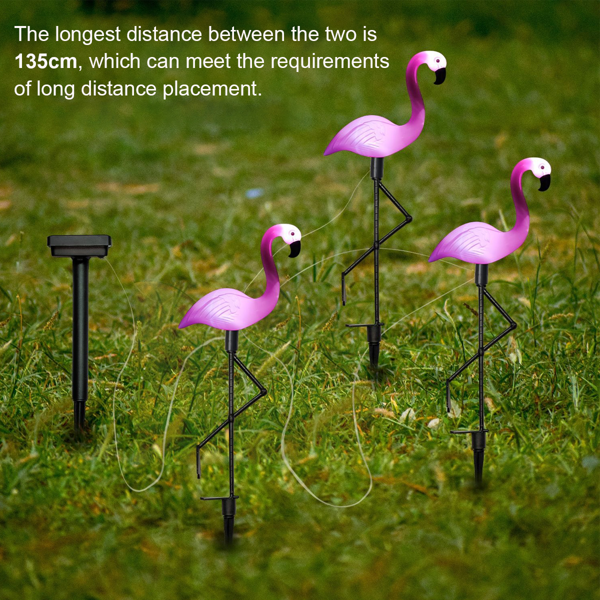13Pcs-Pink-Flamingo-Lawn-Patio-Yard-Walkway-Garden-Stake-Landscape-Path-Solar-1795112-5