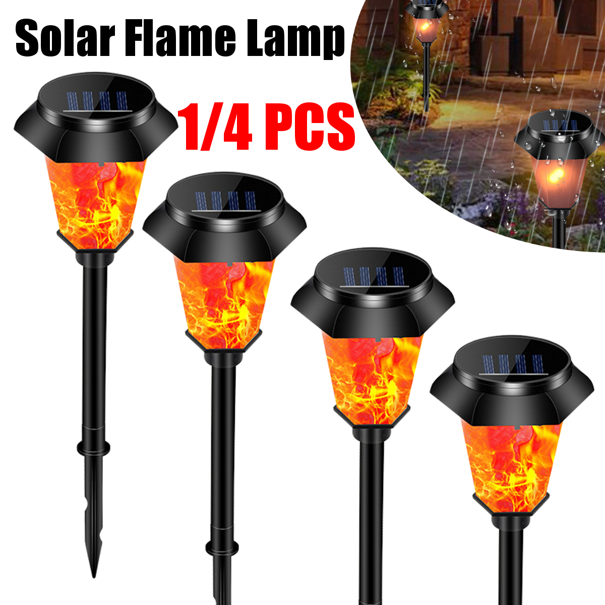 14-Pcs-12LED-Solar-Lawn-Lights-Pathway-Landscape-Garden-Lawn-Patio-Flame-Lamp-Waterproof-1719937-1