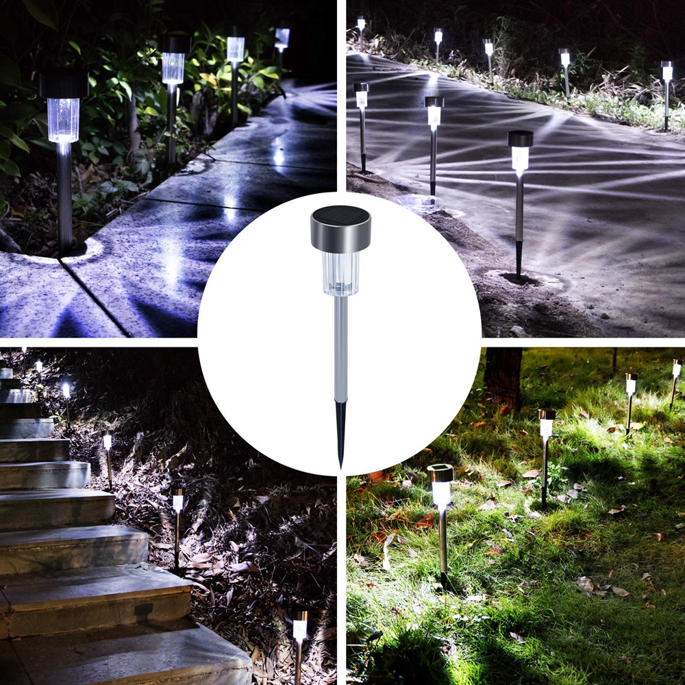 16pcs-LED-Solar-Stainless-Steel-Lawn-Lamps-Garden-Outdoor-Landscape-Path-Light-1513659-10