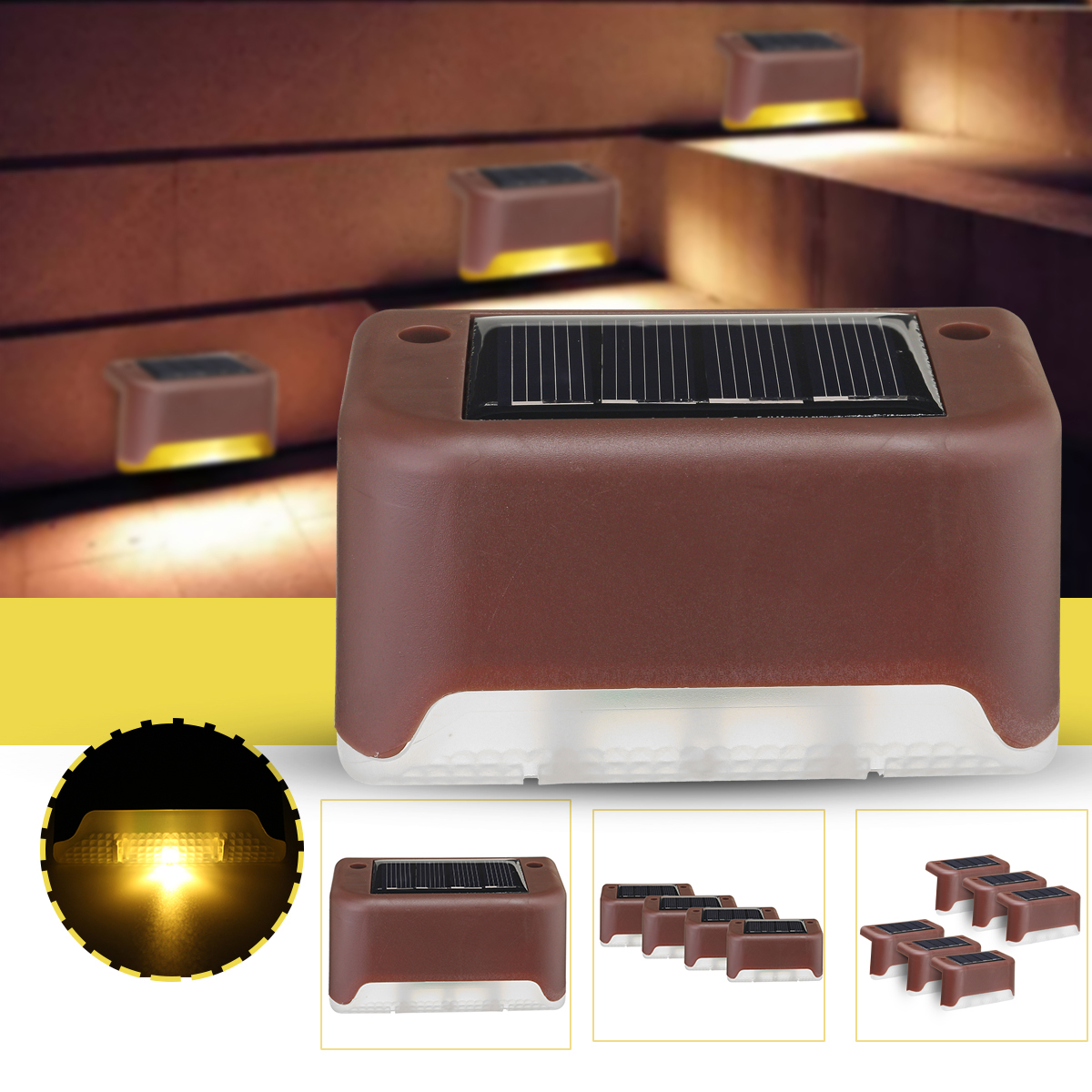 1PC4PCS6PCS-Solar-Powered-LED-Deck-Light-Warm-White-Outdoor-Path-Garden-Stairs-Step-Fence-Wall-Lamp-1705500-1
