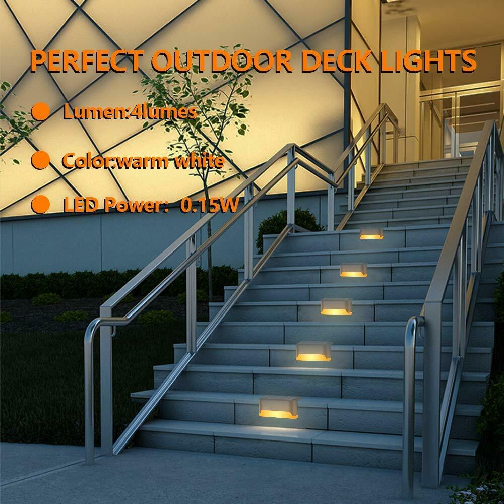 1PC4PCS6PCS-Solar-Powered-LED-Deck-Light-Warm-White-Outdoor-Path-Garden-Stairs-Step-Fence-Wall-Lamp-1705500-10