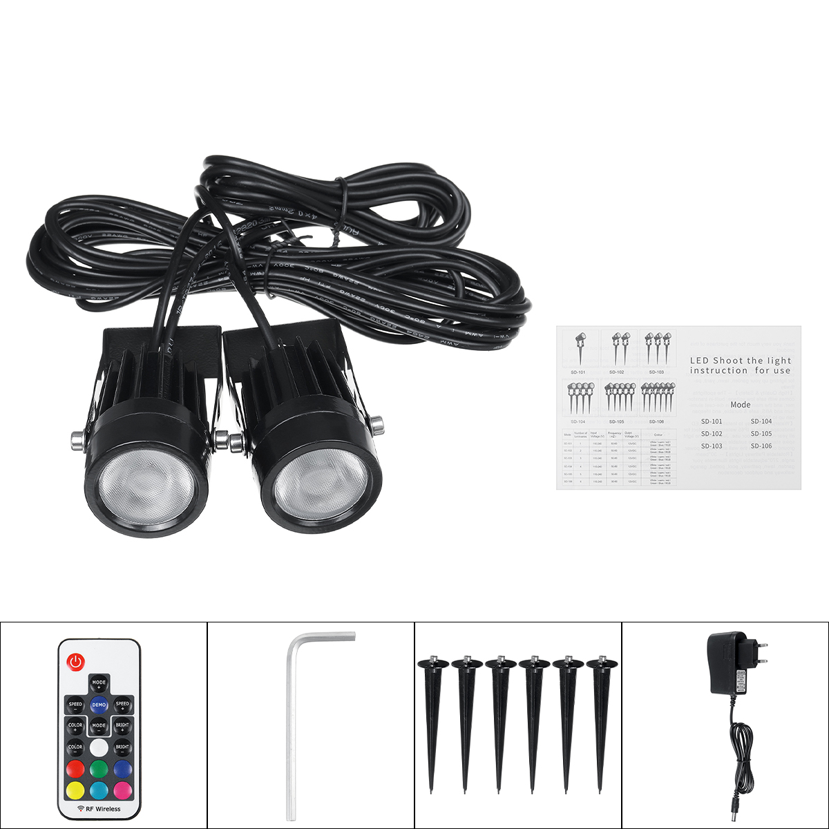 246-PCS-12V-LED-Lawn-Lights-Spotlight-Landscape-Light-Waterproof-Outdoor-Garden-Pathway-Yard-1778577-12