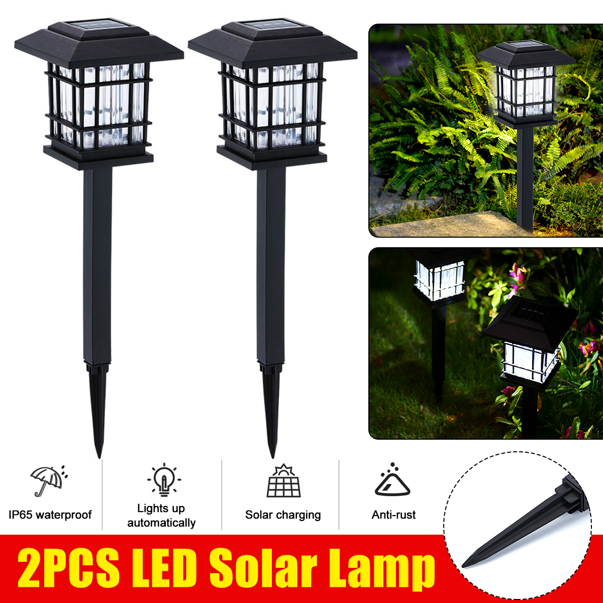 2PCS-Auto-Sensing-LED-Solar-Lamp-Garden-Lamps-For-Outdoor-Patio-Lawn-1755204-2