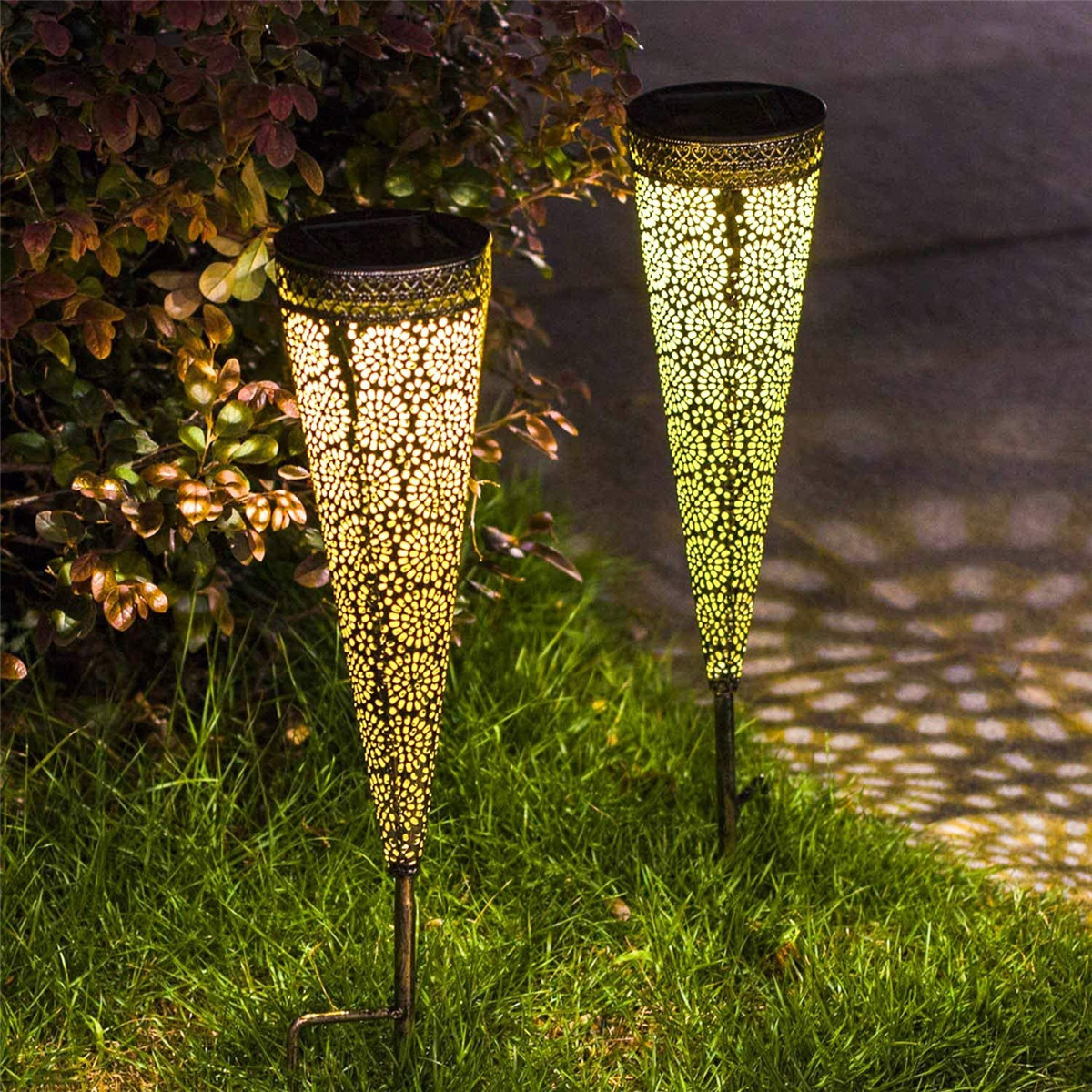 2Pcs-Solar-Powered-LED-Garden-Hollowed-Light-Floor-Decking-Patio-Decor-Yard-Lamp-1722009-4