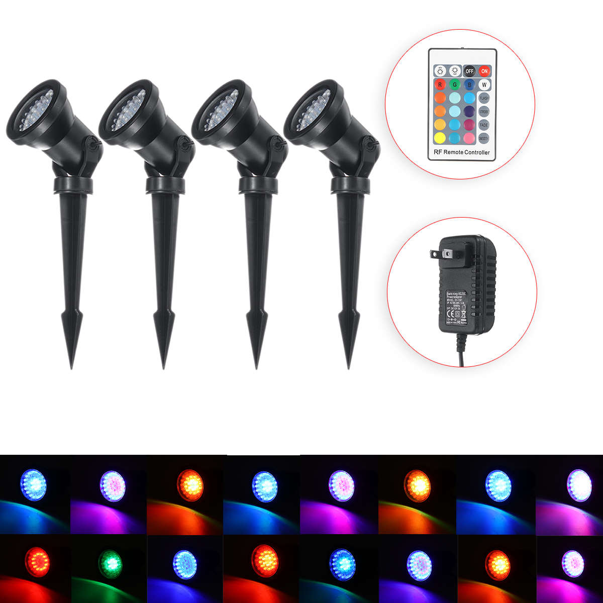 4Pcs-Infrared-Remote-Control-Ground-Spotlight-364LED-3W4-Lawn-Light-F5-Blue-Red-Green-Lamp-Beads-1842837-2