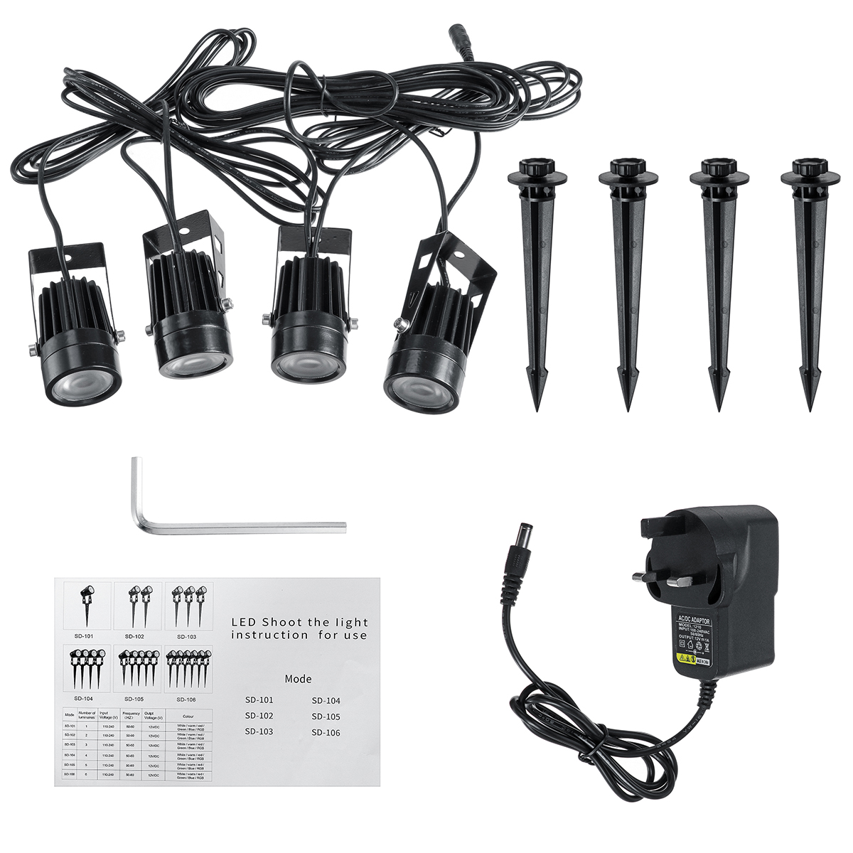 4Pcs-LED-Lawn-Light-Outdoor-Garden-Pathway-Spotlights-Landscape-Lamp-Waterproof-1854120-9