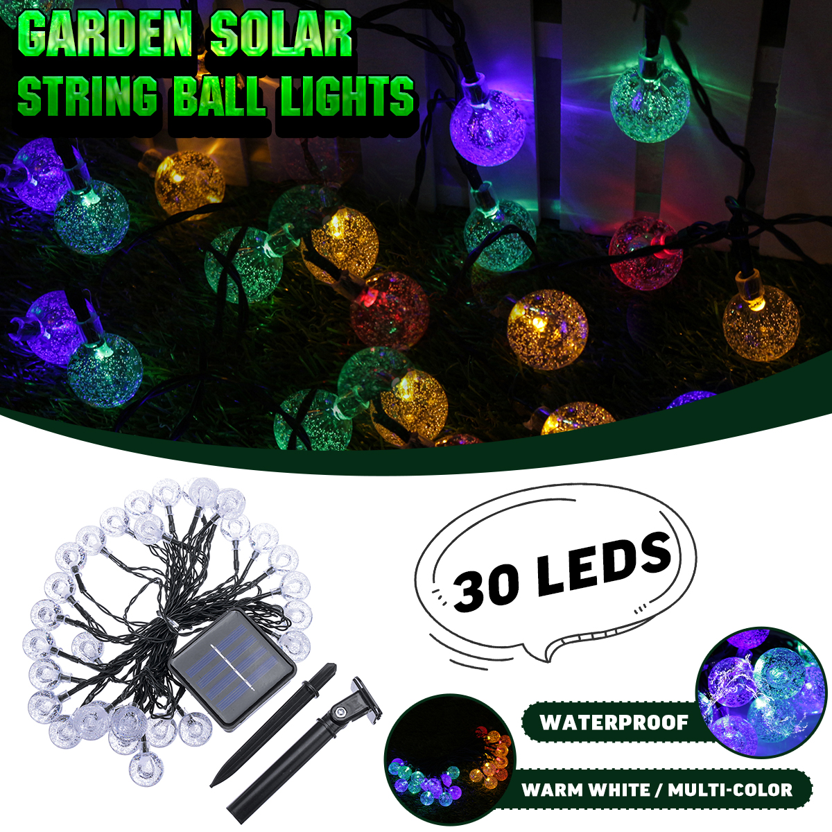 65M-30-LED-Solar-String-Ball-Lights-Outdoor-Waterproof-Warm-White-Garden-Christmas-Tree-Decorations--1672120-6