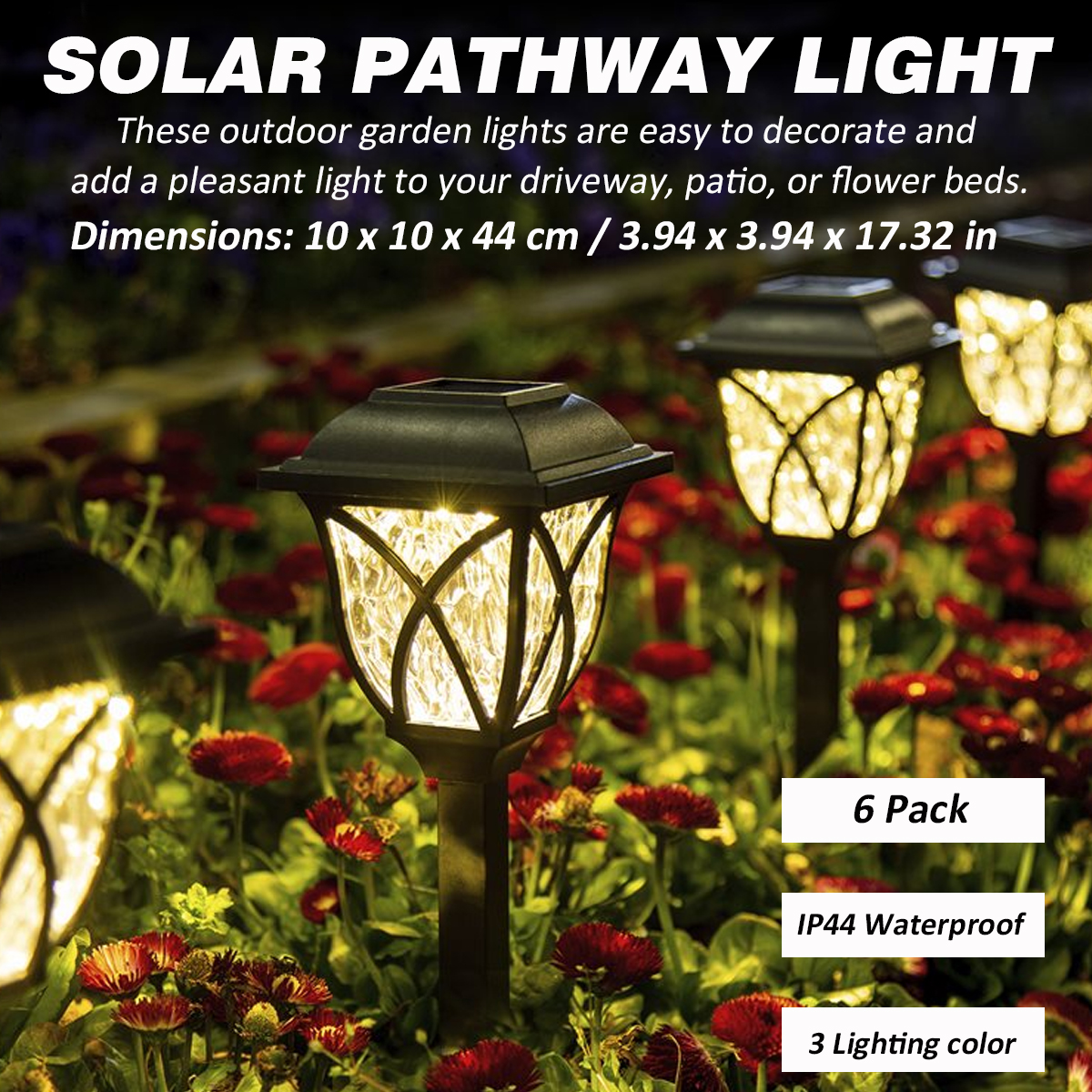 6Pcs-Solar-LED-Pathway-Lights-Set-Outdoor-Yard-Garden-Walkway-Landscape-Lamp-1830773-1