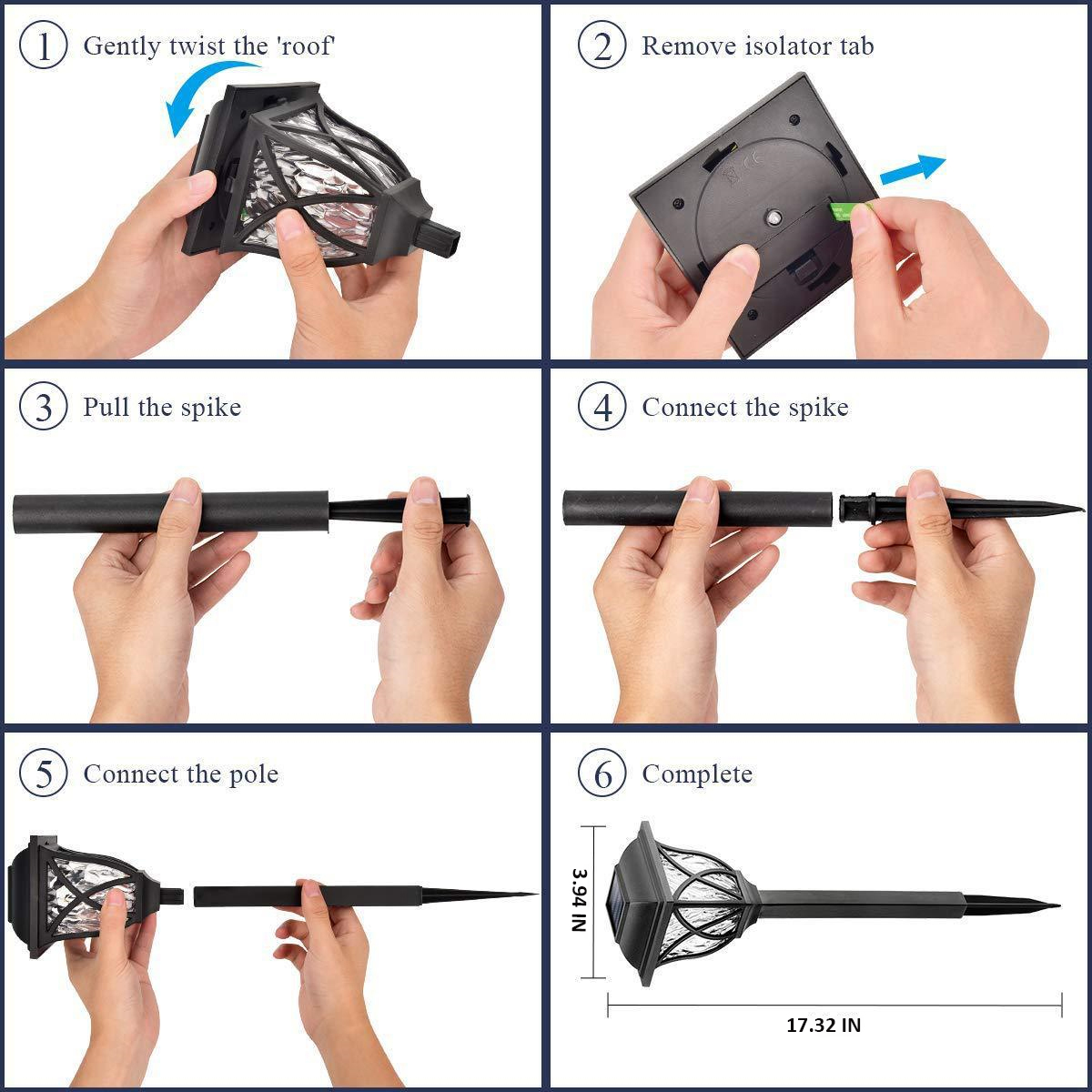 6Pcs-Solar-LED-Pathway-Lights-Set-Outdoor-Yard-Garden-Walkway-Landscape-Lamp-1830773-12