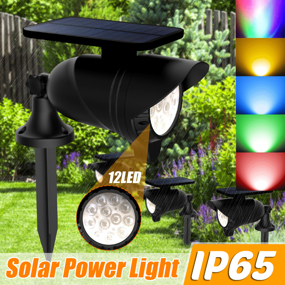 Waterproof-LED-Solar-Lawn-Light-ColorfulWarm-WhiteWhite-Outdoor-Wall-Ground-Garden-Pathway-Security--1724544-1