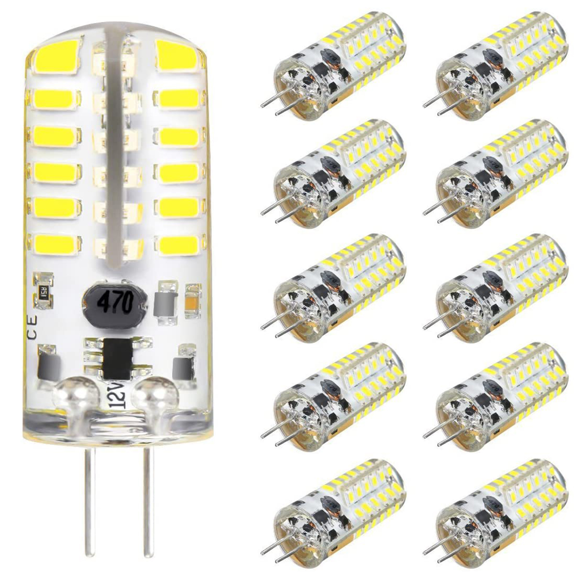 10PCS-DC12V-3W-G4-3014-48SMD-LED-Light-Bulb-Bi-Pin-Base-Capsule-Corn-Lamp-3000K-6000K-Ultra-Bright-L-1890737-1