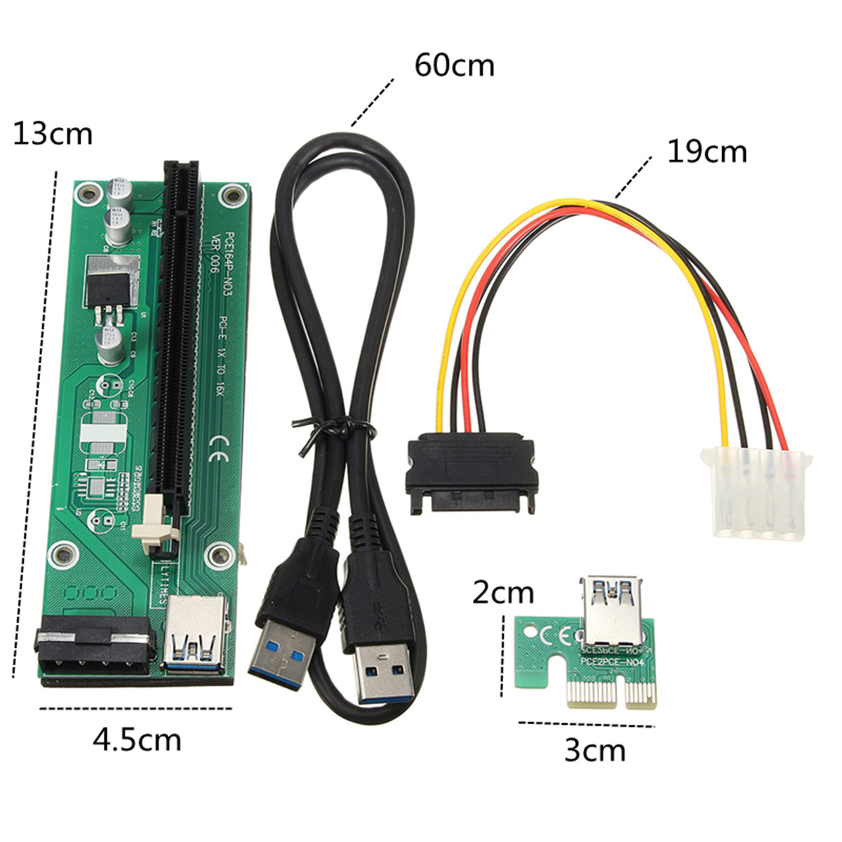 USB-30-PCI-E-Express-1x-to16x-Extension-Cable-Extender-Riser-Board-Card-Adapter-SATA-Cable-1250502-5