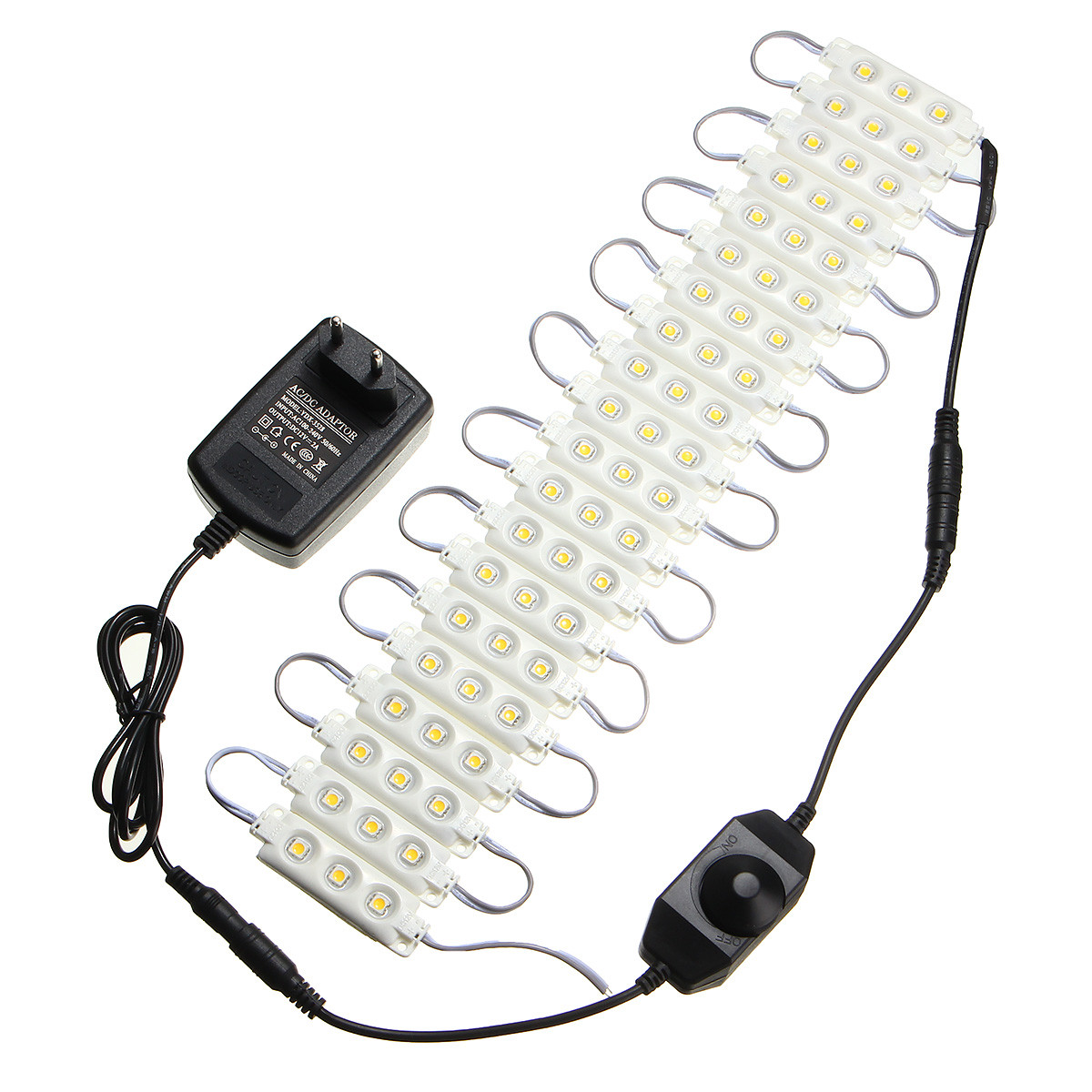 3M-SMD5050-Waterproof-Warm-White-LED-Module-Strip-Light-Kit-Mirror-Signage-Lamp--Adapter-DC12V-1113099-2