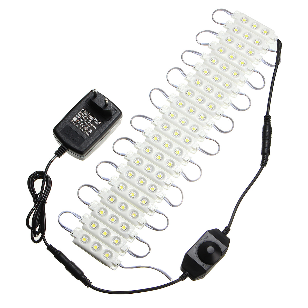 3M-SMD5050-Waterproof-White-LED-Module-Strip-Light-Kit-Mirror-Signage-Makeup-Lamp--Adapter-DC12V-1113098-2