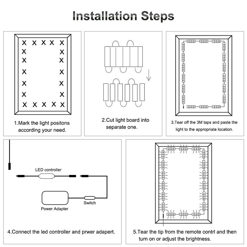 6W-SMD5630-Dimmable-Waterproof-White-30-LED-Module-Strip-Light-Cabinet-Mirror-Lamp-Kit-AC110-240V-1292534-6