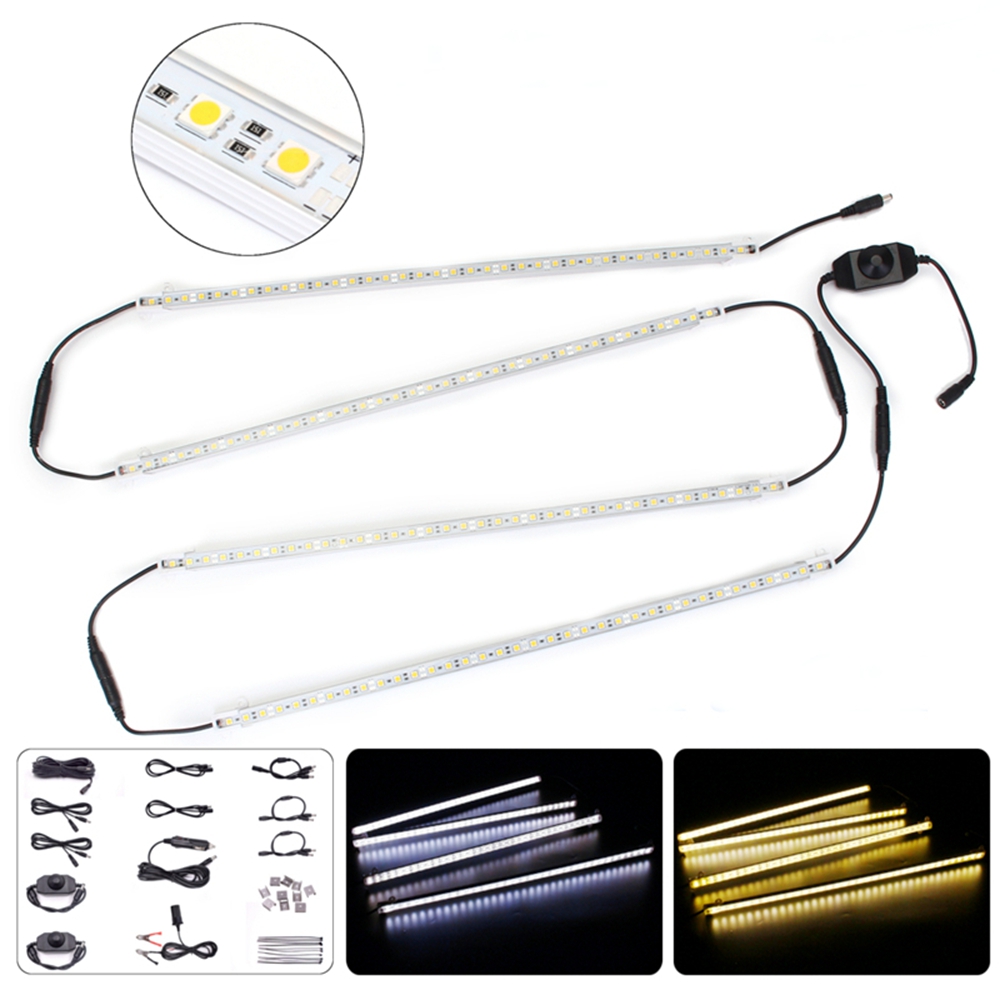 4PCS-50CM-5050SMD-Waterproof-LED-Rigid-Strip-HardLight-Connector-Combo-Kit-for-Outdoor-Indoor-DC12V-1297442-1