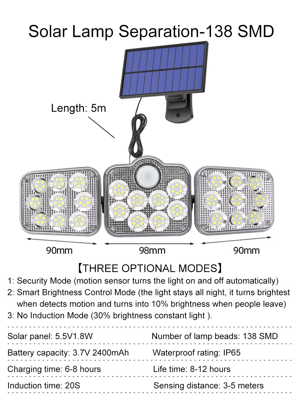 108122138171-LED-Solar-Lights-3-Head-Motion-Sensor-270deg-Wide-Angle-Illumination-Outdoor-Waterproof-1895147-4