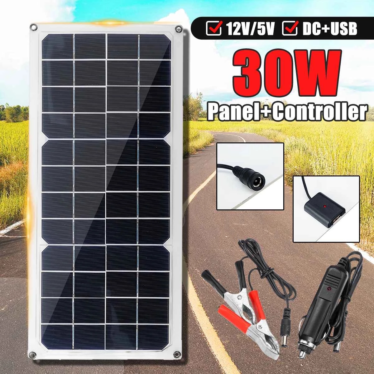 30W-Solar-Panel-12V-Polycrystalline-USB-Power-Portable-Outdoor-Cycle-Camping-Hiking-Travel-Solar-Cel-1934118-1