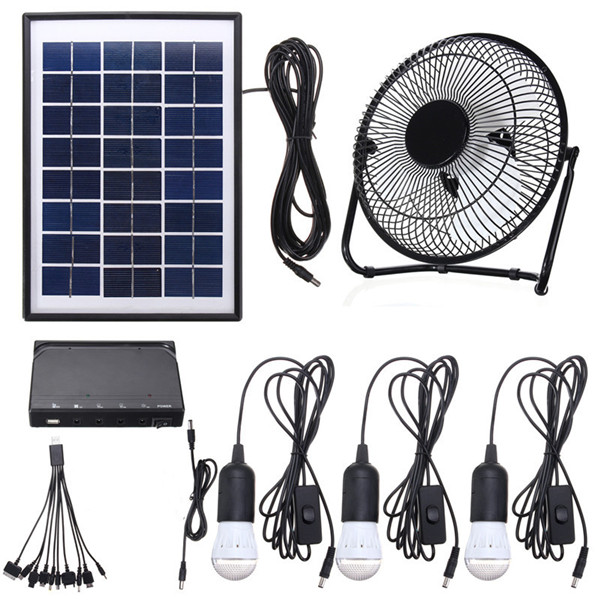 33W-Solar-Power-Panel-USB-Charging-LED-Light-with-Fan-Kit-for-Home-Outdoor-Camping-1215679-1