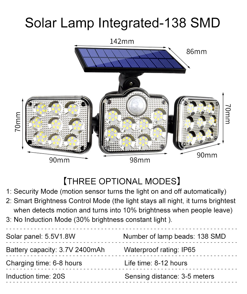 Solar-Lights-Outdoor-171COB-108122138LEDs-Motion-Sensor-Light-3-Head-Remote-Control-Wall-Light-270-W-1828473-13
