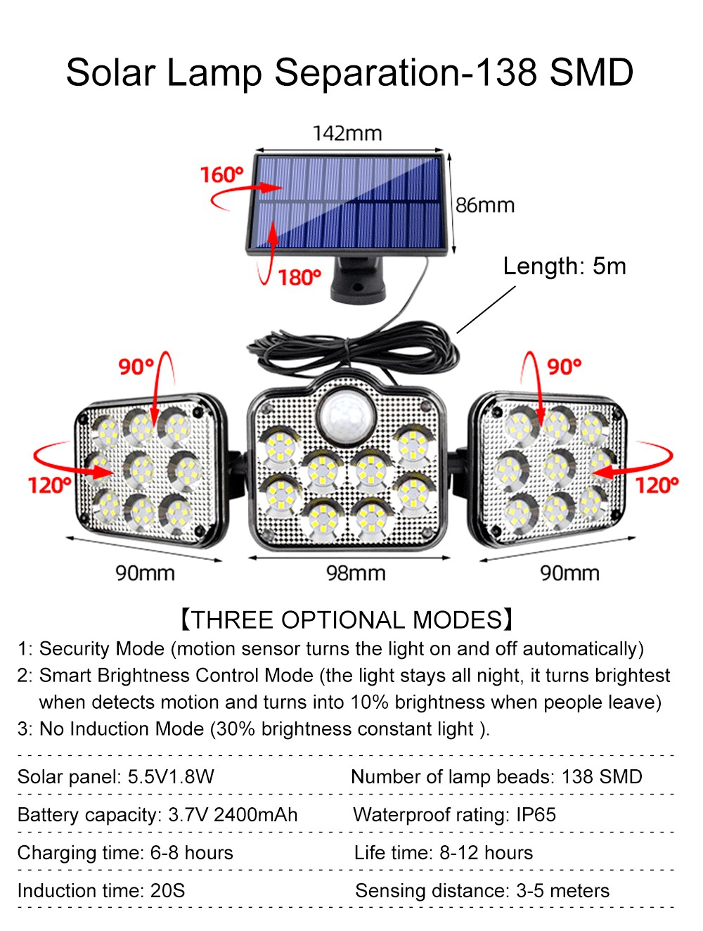 Solar-Lights-Outdoor-171COB-108122138LEDs-Motion-Sensor-Light-3-Head-Remote-Control-Wall-Light-270-W-1828473-14