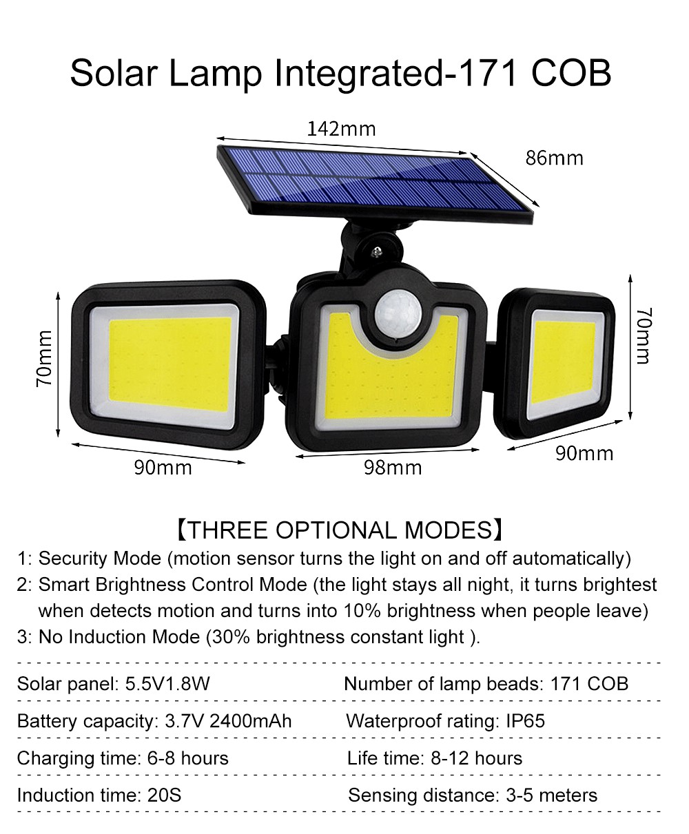 Solar-Lights-Outdoor-171COB-108122138LEDs-Motion-Sensor-Light-3-Head-Remote-Control-Wall-Light-270-W-1828473-7