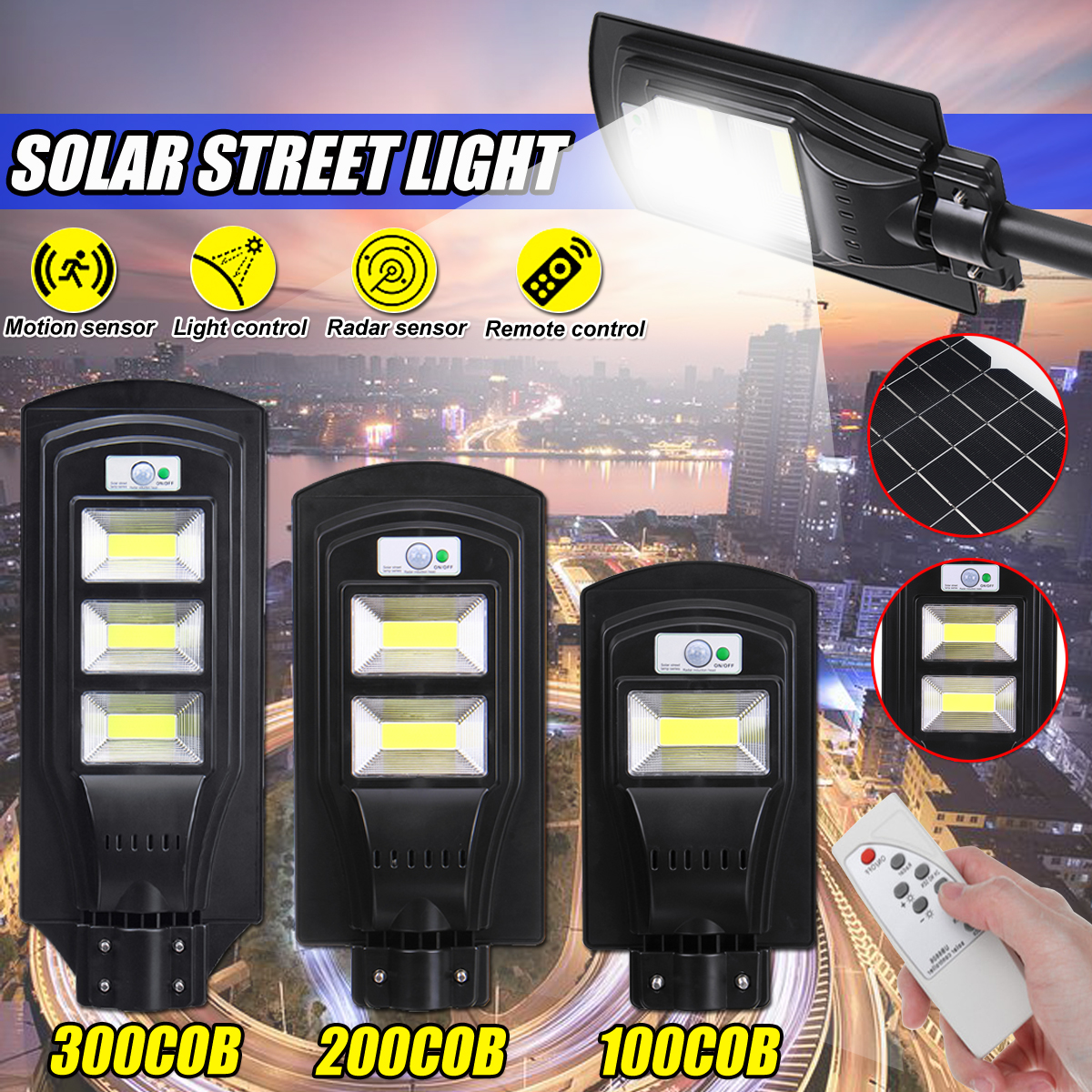 100200300COB-LED-Solar-Street-Light-PIR-Motion-Sensor-Outdoor-Wall-LampRemote-Control-1698096-1