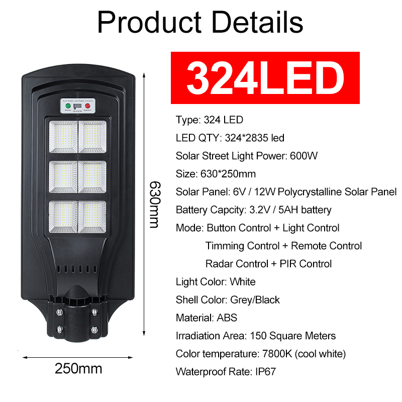 108216324-LED-Solar-Street-Light-PIR-Motion-Sensor-Lamp-Wall-With-Remote-1618943-4