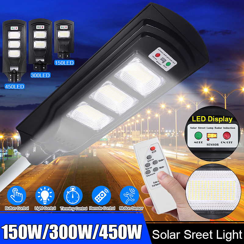 150300450LED-Solar-Street-Light-PIR-Motion-Sensor-Wall-Lamp-With-Remote-Waterproof-1618794-1