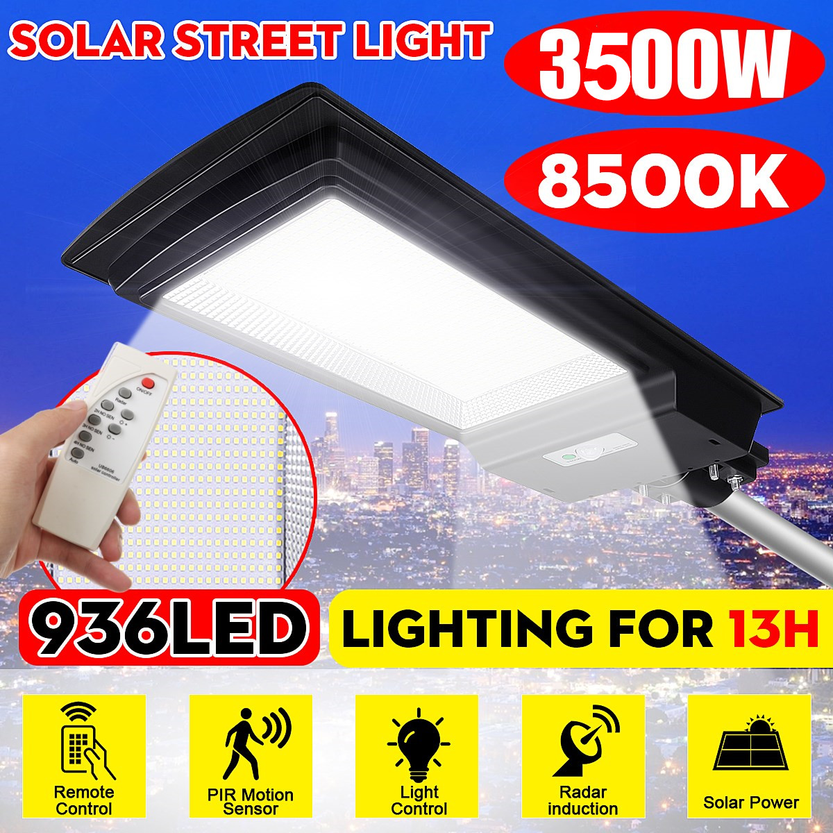 3500W-462936-LED-Solar-Street-Light-PIR-Motion-Sensor-Outdoor-Wall-LampRemote-1637851-3