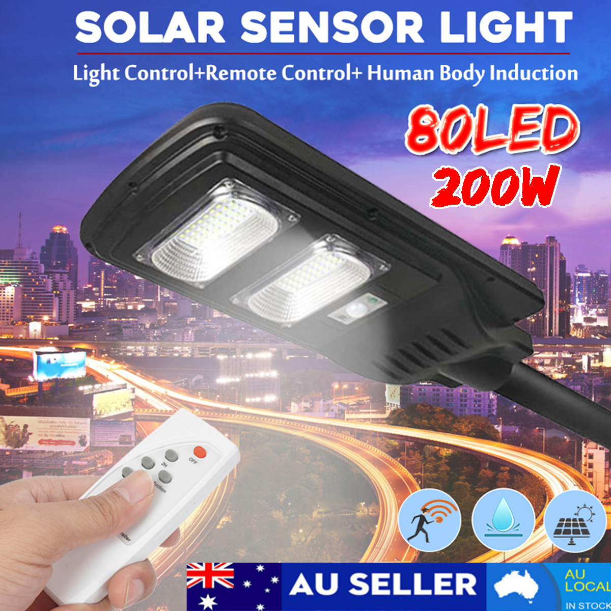 60W-80LED-Solar-Power-PIR-Motion-Induction-Wall-Street-Light--Remote-Control-1677125-1