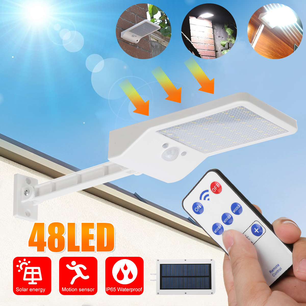 Motion-Sensor-PIR-Bright-48-LED-Solar-Wall-Power-Light-Garden-Outdoor-Street-LampRemote-Control-1677121-1