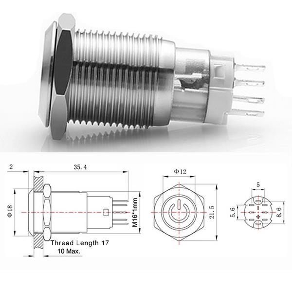 16MM-6V12V24V110V220V-Waterproof-Self-Reset-Stainless-Steel-Metal-Button-Switch-With-White-LED-Light-1087400-8