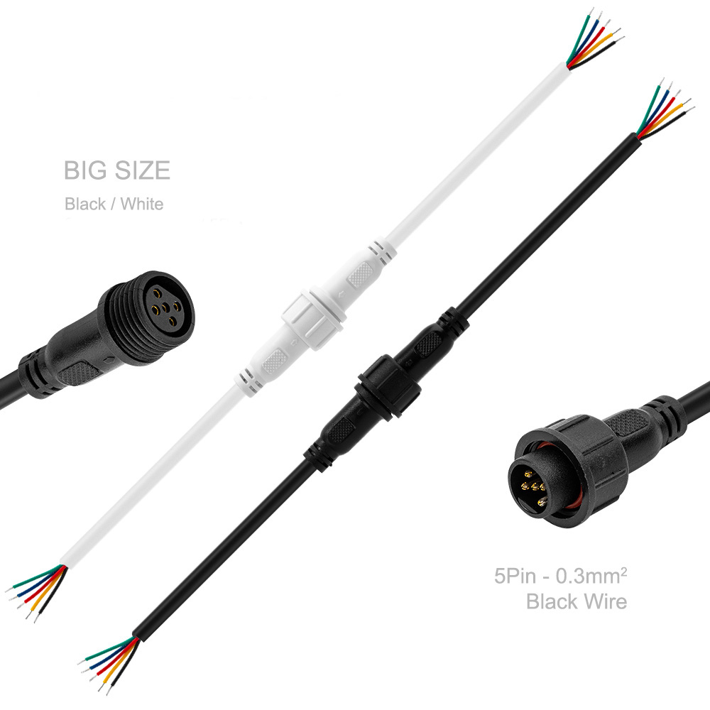 5-Pin-3A-22AWG-Big-Size-Female-And-Male-Waterproof-IP67-PVC-Cable-Wire-Connector-1456560-1