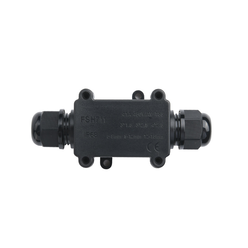 DEENLAI-FSH711-Mini-2-Way-Black-IP68-Waterproof-Wire-Junction-Box-1-In-1-Out-Outdoor-Wire-Box-1819515-1