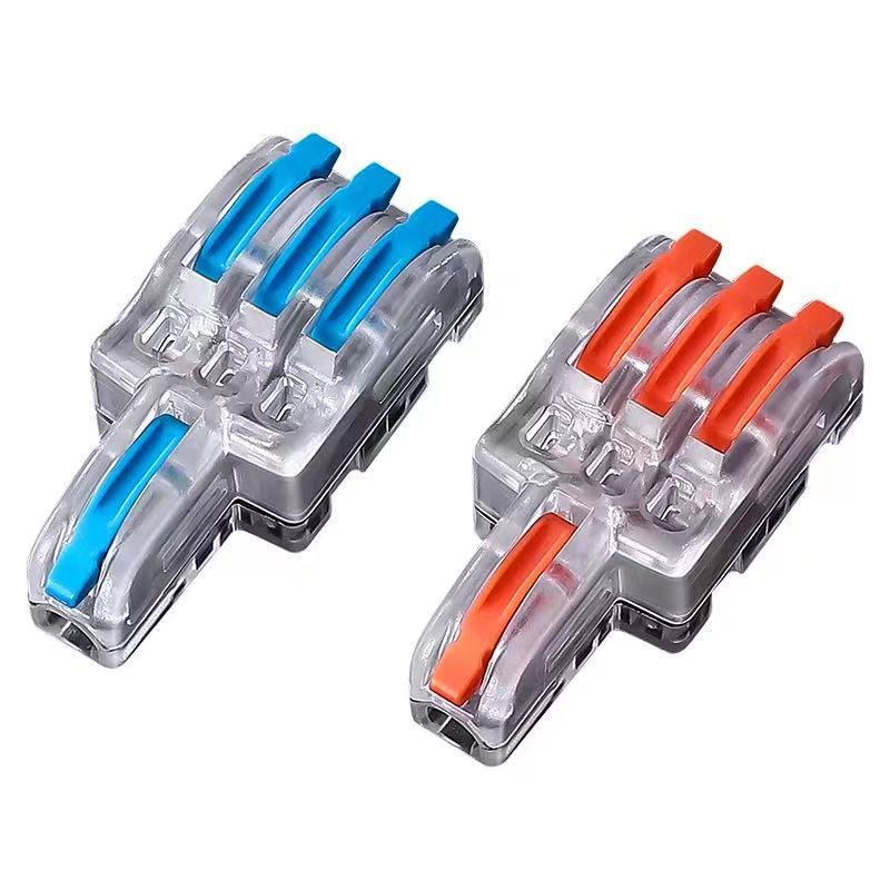 LUSTREON-F13-Wire-Connector-1-In-3-Out-Color-Handle-Branch-Terminal-Transparent-Shell-Combined-Butt--1814843-1