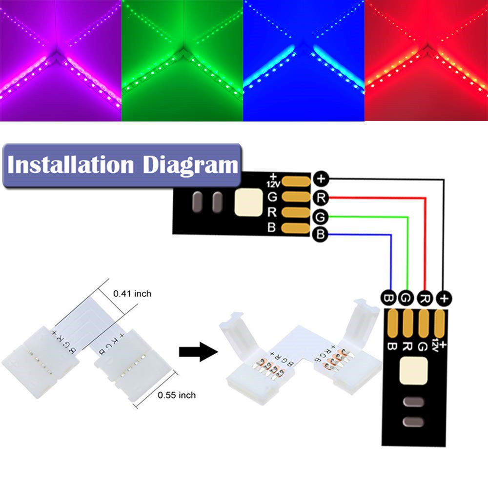 RGB-LED-Strip-Connector-Kit-for-10mm-4Pin-5050-Includes-8-Types-of-Solderless-Accessories-Provides-M-1613391-4