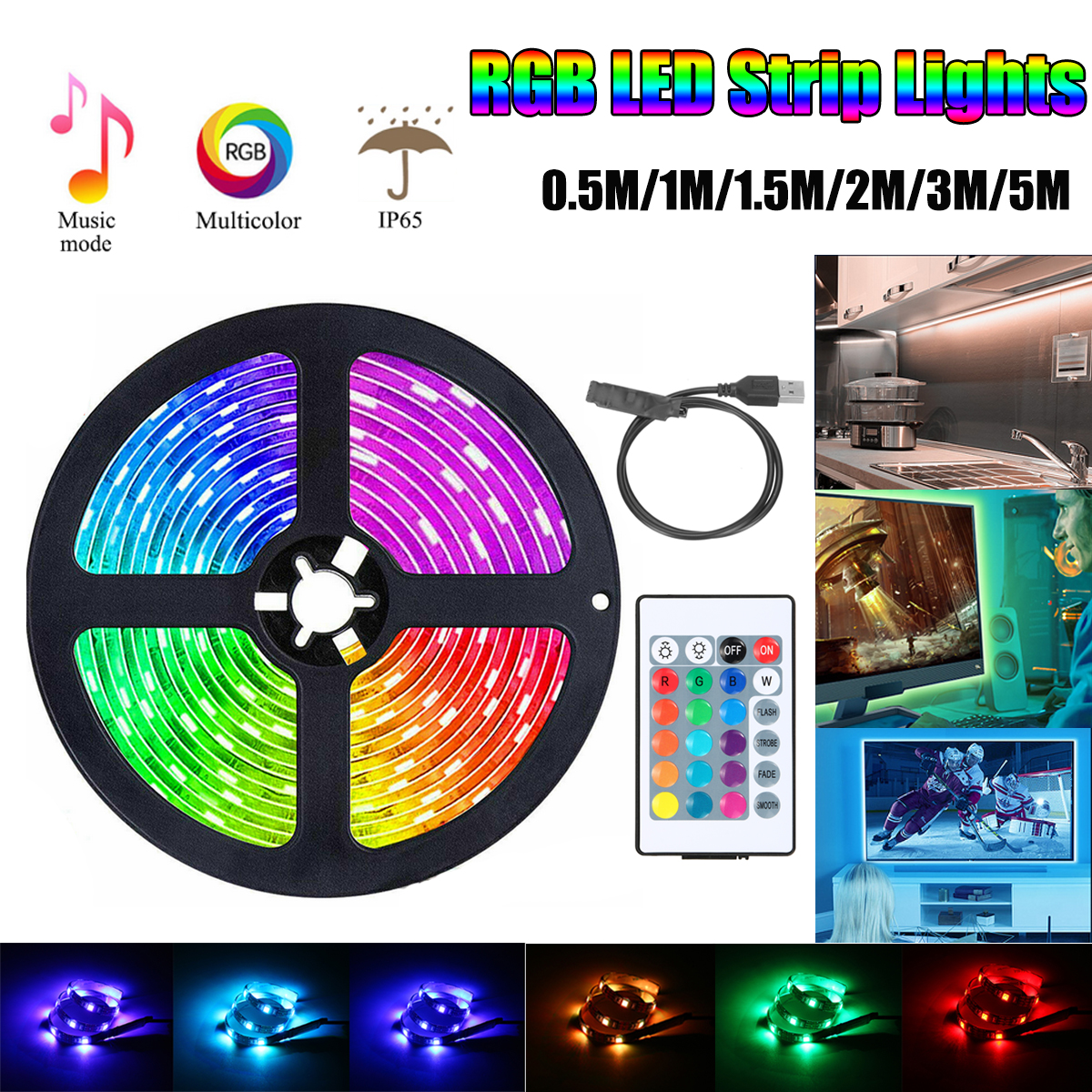 05M1M15M2M3M5M-USB-5050-LED-Strip-Light-Waterproof-RGB-TV-Backlight-Kit-with-24Keys-Remote-Control-1736312-1