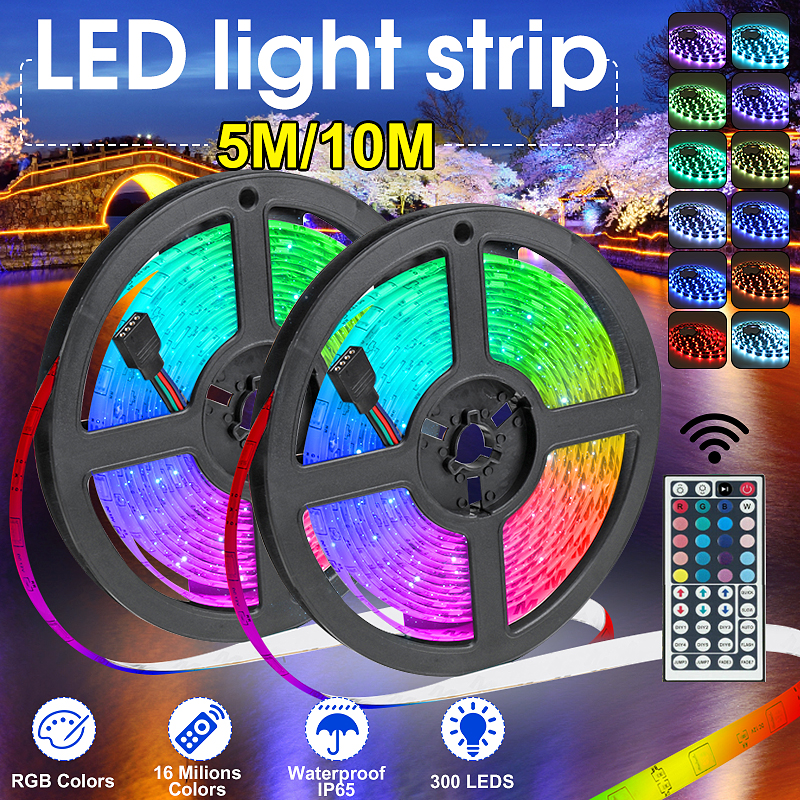 16FT-32FT-5M-10M-LED-Strip-Light-Waterproof-5050-RGB-Flexible-Lamp-TV-Party-DC12V44Keys-Remote-Contr-1690184-1