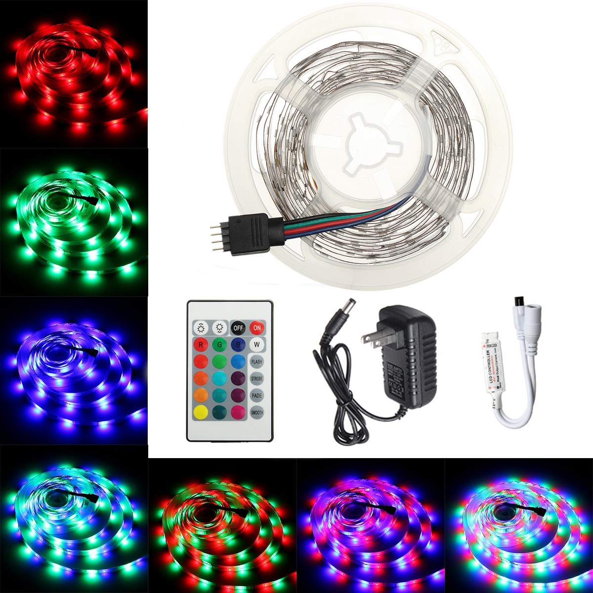 2M-3M-5M-10M-DC12V-RGB-SMD2835-LED-Strip-Light--24Keys-IR-Remote-Control-US-Power-Plug-Full-Kit-1577607-1