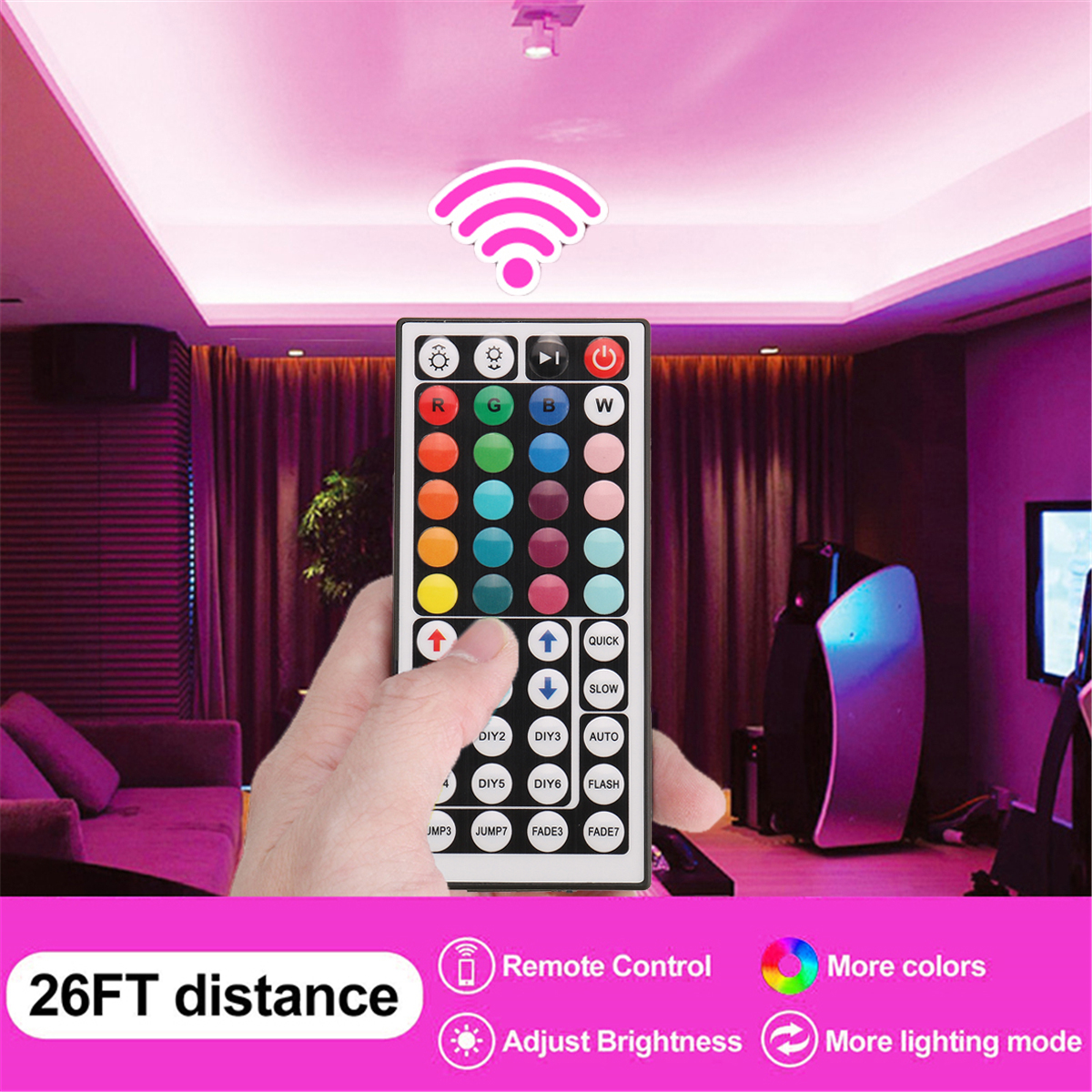 2x5M-DC12V-2835-SMD-RGB-LED-Strip-Light-Non-waterproof-Tape-Flexible-Lamp44Keys-IR-Remote-Control--5-1721836-8