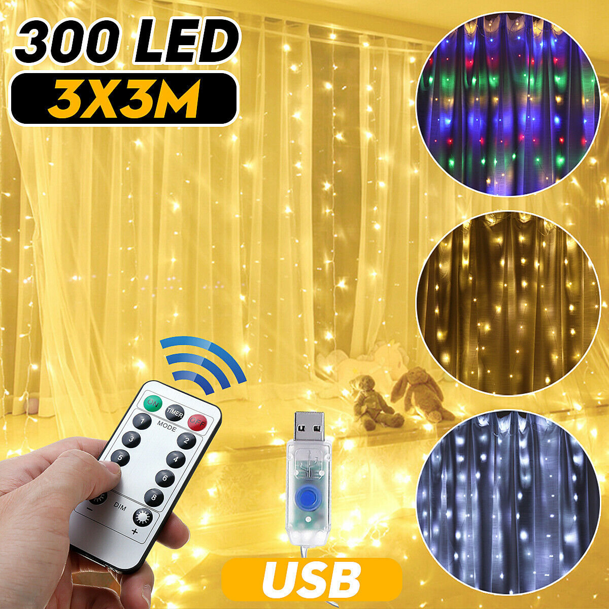 300LED-USB-Remote-Curtain-Lights-Decor-Fairy--Lamp-Window-Colorful-New-Year-1691626-1