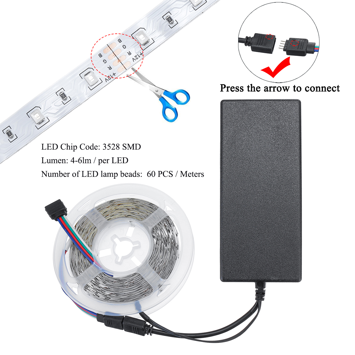 510M-LED-Strip-Light-12V-US--EU-Power-Full-Kit-SMD-44-Key-Remote-RGB-3528-1796573-5